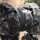 The aftermath of a rocket-related brush fire.
